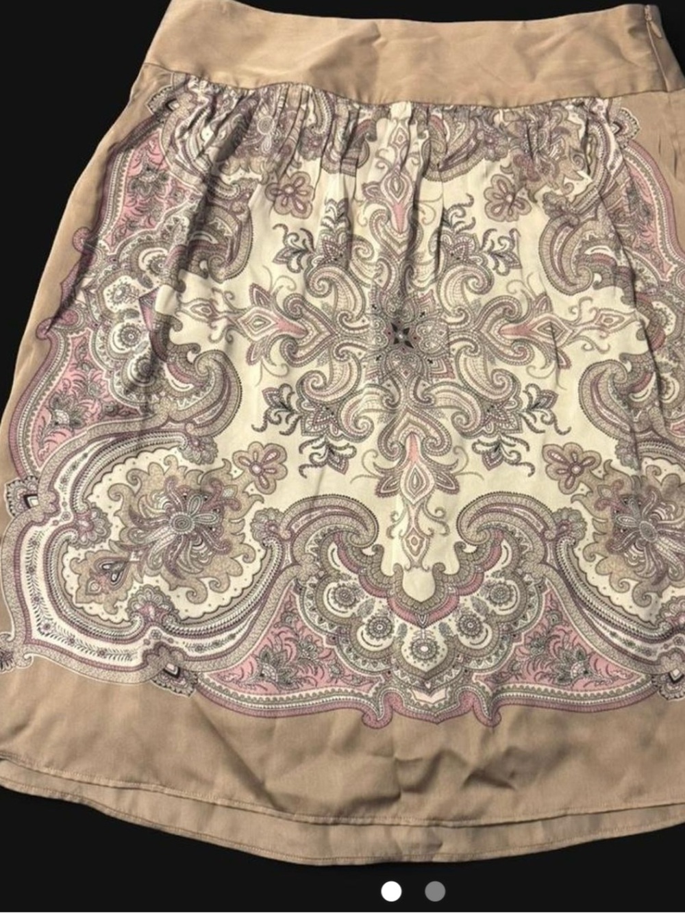 Calvin Klein Cream Skirt with Pink Paisley Print